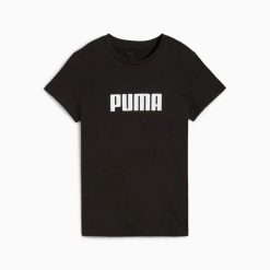 Koszulka sportowa damska Puma ESS LOGO 68830801. Czarne t-shirty sportowe Puma, s, bez wzorów, z bawełny, bez ramiączek. Za 75.87 zł.
