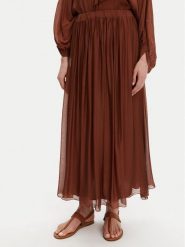 ViCOLO Spódnica midi TD0022 Brązowy Regular Fit. Brązowe spódnice ViCOLO, m, bez wzorów, z jedwabiu, midi. Za 229.99 zł.