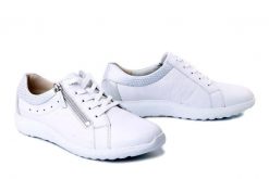 WALDLAUFER 634002317663 weiss silber, półbuty damskie. Białe półbuty wsuwane Waldlaufer, bez wzorów, bez obcasa. Za 497.17 zł.