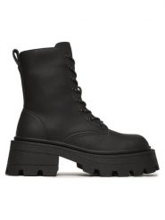 ONLY Trapery 15304974 Czarny. Czarne traperki ONLY, bez wzorów, ze skóry, bez obcasa, bez zapięcia. Za 349.99 zł.