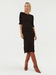 Bruuns Bazaar Sukienka dzianinowa Rivers Ilene BBW3566 Czarny Slim Fit. Czarne sukienki Bruuns Bazaar, xs, bez wzorów, z dzianiny, bez kołnierzyka, bez ramiączek. Za 319.99 zł.
