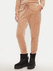 DKNY Spodnie dresowe DP4P3535 Beżowy Regular Fit. Brązowe spodnie dresowe DKNY, bez wzorów, z dresówki. Za 329.99 zł.