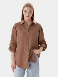 Calvin Klein Jeans Koszula LV044E195G Brązowy Regular Fit. Brązowe koszule Calvin Klein Jeans, l, bez wzorów, z jeansu, bez kołnierzyka, bez ramiączek. Za 449.99 zł.