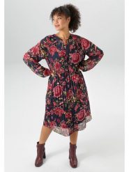 Aniston Sukienka w kolorze czarno-czerwonym rozmiar: 44. Czarne sukienki Aniston, na co dzień, bez wzorów, bez kołnierzyka, bez ramiączek, midi, proste. Za 83.03 zł.