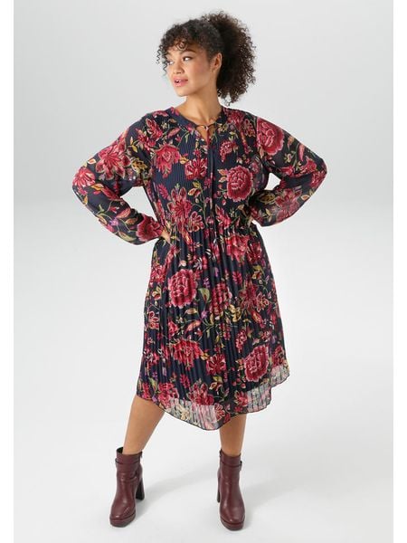 Aniston Sukienka w kolorze czarno-czerwonym rozmiar: 44. Czarne sukienki Aniston, na co dzień, bez wzorów, bez kołnierzyka, bez ramiączek, midi, proste. Za 83.03 zł.