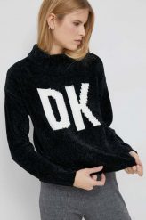 Dkny sweter damski kolor czarny z półgolfem. Czarne swetry DKNY, m, bez wzorów, z dzianiny, bez ramiączek. Za 519.99 zł.
