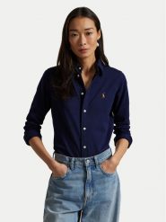 Polo Ralph Lauren Koszula 211924258016 Granatowy Slim Fit. Niebieskie koszule Polo Ralph Lauren, s, bez wzorów, z bawełny, biznesowe, bez kołnierzyka, bez ramiączek. Za 619.99 zł.