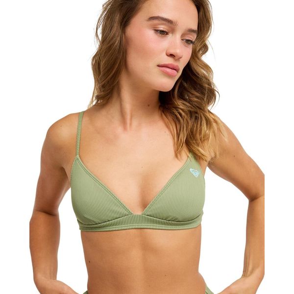 Trójkątny stanik bikini damski ROXY LOVE. Zielone bikini Roxy, bez wzorów, z elastanu. Za 169.99 zł.