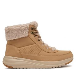 Trapery Skechers. Brązowe traperki Skechers, bez wzorów, bez obcasa, bez zapięcia. Za 429.99 zł.