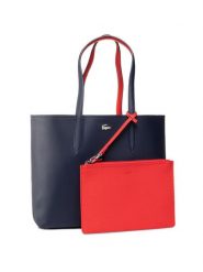 Lacoste Torebka Shopping Bag NF2142AA Czerwony. Czerwone shopper bag Lacoste, bez wzorów, ze skóry, bez dodatków. Za 499.99 zł.