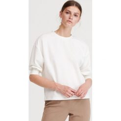 Bluza z ekologicznego poliestru - Kremowy. Białe bluzki Reserved, l, bez wzorów, bez ramiączek, bez kaptura. Za 79.99 zł.