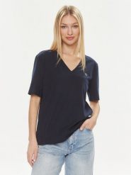 Lacoste T-Shirt TF7300 Granatowy Regular Fit. Niebieskie t-shirty Lacoste, bez wzorów, z bawełny, bez kołnierzyka, bez ramiączek. Za 249.99 zł.