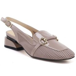 Skórzane sandały damskie lakierowane beżowe Artiker 56C1996. Brązowe sandały Artiker, bez wzorów, z lakierowanej skóry, bez obcasa, bez zapięcia. Za 279.99 zł.