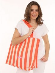 Zwillingsherz Shopper bag w kolorze pomarańczowo-beżowym rozmiar: onesize. Brązowe shopper bag Zwillingsherz, bez wzorów, z materiału, na ramię, bez dodatków. Za 82.99 zł.