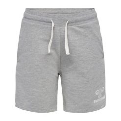 Szorty dla dzieci Hummel Proud. Szare szorty Hummel, bez wzorów, z bawełny, sportowe. Za 80.00 zł.