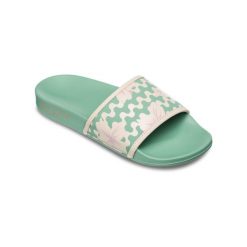 Sandały dla Kobiety SLIPPY IV. Zielone sandały Roxy, bez wzorów, z gumy, sportowe, bez obcasa, bez zapięcia. Za 139.99 zł.
