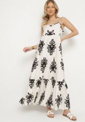 Czarna Wiskozowa Sukienka Rozkloszowana ze Wzorem Boho Silazi. Czarne sukienki Born2be, na co dzień, m, bez wzorów, z wiskozy, boho, bez kołnierzyka, bez ramiączek, maxi, proste. W wyprzedaży za 67.99 zł.