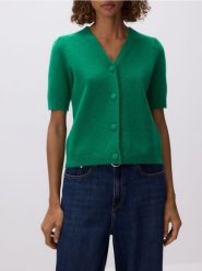 Kardigan z wełną - zielony. Zielone swetry Reserved, l, bez wzorów, z dzianiny, bez ramiączek. Za 129.99 zł.