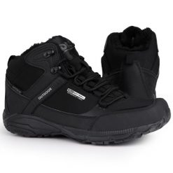 Buty damskie zimowe wysokie ocieplane DK PRREDATOR. Czarne buty do biegania DK, na zimę, bez wzorów, z materiału, bez zapięcia, do biegania. Za 178.00 zł.