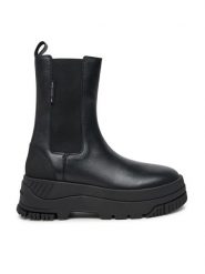 Tommy Jeans Sztyblety Tjw Chelsea Flatform Boot EN0EN02597 Czarny. Czarne botki Tommy Jeans, bez wzorów, z jeansu, bez obcasa, na płaskiej podeszwie, bez zapięcia. Za 529.99 zł.