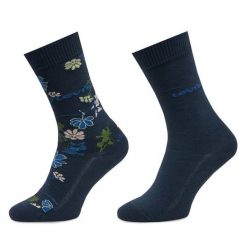 Skarpety długie Levi's®. Niebieskie skarpetki bez wzorów. Za 39.99 zł.
