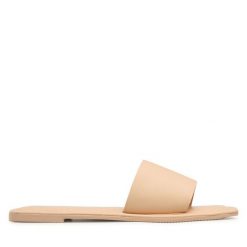 Klapki Vero Moda. Brązowe klapki Vero Moda, bez wzorów, bez obcasa, bez zapięcia. Za 249.99 zł.