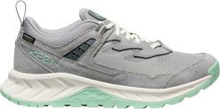 Damskie buty trailowe Keen High WP. Szare buty do biegania Keen, z materiału, przed kolano, bez zapięcia. Za 592.50 zł.