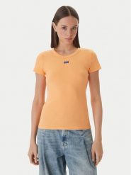 HUGO T-Shirt Easy 50523924 Pomarańczowy Slim Fit. Brązowe t-shirty Hugo, xl, bez wzorów, z bawełny, bez kołnierzyka, bez ramiączek. Za 199.99 zł.