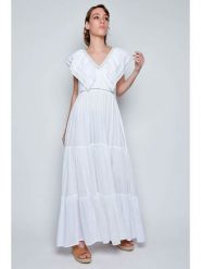 H.H.G. Sukienka w kolorze białym rozmiar: M. Białe sukienki H.H.G., m, bez wzorów, z wiskozy, bez kołnierzyka, bez ramiączek, maxi. Za 74.46 zł.