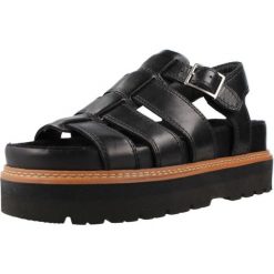 Sandały CLARKS ORIANNA TWIST Czarny. Czarne sandały Clarks, bez wzorów, ze skóry, bez obcasa, bez zapięcia. Za 432.99 zł.