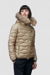 BLAUER Beżowa kurtka damska Aldie Short Jackets, Rozmiar M. Brązowe kurtki Blauer USA, m, bez wzorów, z futra, bez kaptura. W wyprzedaży za 1,579.99 zł.