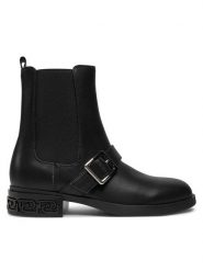 Liu Jo Botki SF4209 PX241 Czarny. Czarne botki Liu Jo, bez wzorów, ze skóry, bez obcasa, na płaskiej podeszwie, bez zapięcia. Za 579.99 zł.
