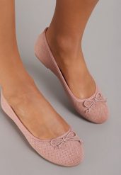 Różowe Balerinki Sthugnaela. Czerwone baleriny Renee, bez wzorów, eleganckie, bez obcasa, na płaskiej podeszwie, bez zapięcia. W wyprzedaży za 37.49 zł.