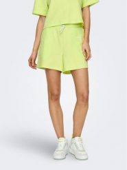 ONLY Szorty sportowe 15293692 Zielony Regular Fit. Zielone szorty sportowe ONLY, bez wzorów, z bawełny. Za 89.99 zł.