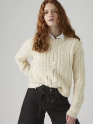Levi's Sweter w kolorze kremowym rozmiar: L. Brązowe swetry Levi's, l, bez wzorów, z wełny, bez ramiączek. Za 146.28 zł.
