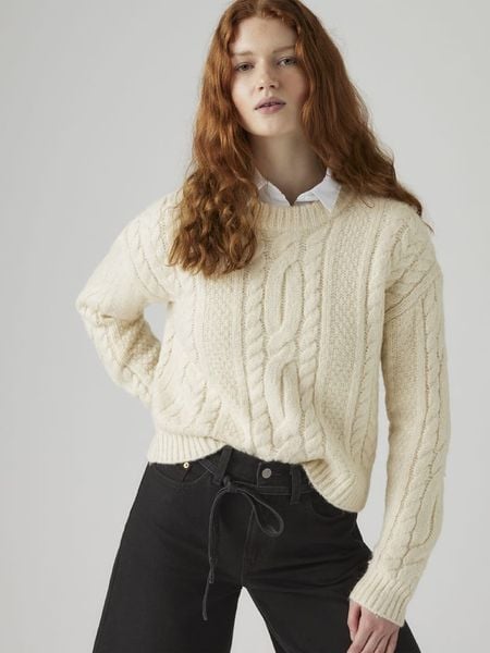Levi's Sweter w kolorze kremowym rozmiar: L. Brązowe swetry Levi's, l, bez wzorów, z wełny, bez ramiączek. Za 187.93 zł.