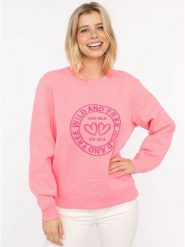 Zwillingsherz Bluza "Wild and Free" w kolorze jasnoróżowym rozmiar: L/XL. Różowe bluzy Zwillingsherz, l, bez wzorów, bez ramiączek, bez kaptura. Za 206.91 zł.