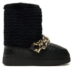 Śniegowce LOVE MOSCHINO. Czarne śniegowce Love Moschino, bez wzorów, bez zapięcia. Za 949.99 zł.