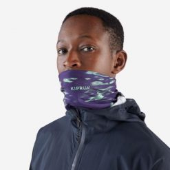 Komin do biegania wielofunkcyjny Kiprun. Fioletowe szaliki i kominy KIPRUN, bez wzorów, z dzianiny, sportowe. Za 24.99 zł.