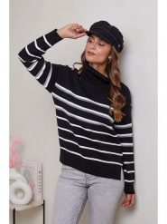 Soft Cashmere Golf w kolorze czarno-białym rozmiar: 38/40. Czarne swetry Soft Cashmere, bez wzorów, klasyczne, bez ramiączek. Za 113.90 zł.