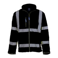 Kurtka Soft Shell Unisex Dla Dorosłych Z 2 Pasami I Odblaskami. Czarne kurtki YOKO, xl, bez wzorów, bez kaptura. Za 382.99 zł.