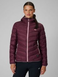 4F Kurtka trekkingowa z wypełnieniem syntetycznym damska - fioletowy XS. Fioletowe kurtki 4f, s, bez wzorów, z materiału, klasyczne, bez kaptura. Za 399.99 zł.