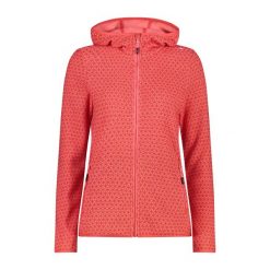 Damski polar z kapturem zapinany na zamek błyskawiczny CMP. Czerwone bluzy z polaru CMP, bez wzorów, z polaru, trekkingowe. Za 300.35 zł.