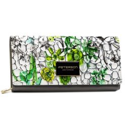Portfel damski Peterson PTN PH20-LFL zielony. Zielone portfele Peterson, bez wzorów, ze skóry. Za 84.99 zł.