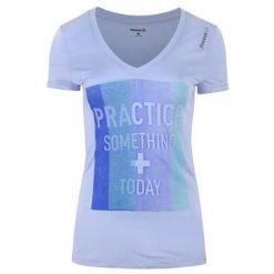 Koszulka sportowa damska Reebok Z93434. Niebieskie t-shirty sportowe Reebok, l, bez wzorów, z materiału, bez ramiączek, na fitness i siłownię. Za 117.00 zł.