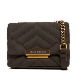 Torebka Armani Exchange. Brązowe kopertówki Armani Exchange, bez wzorów, wizytowe, bez dodatków. Za 449.99 zł.