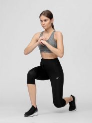 4F Legginsy treningowe 3/4 szybkoschnące damskie XS. Czarne legginsy 4f, bez wzorów, z dzianiny. Za 79.99 zł.