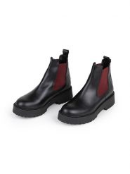 Anna Morellini Skórzane sztyblety "Adaria" w kolorze czarno-czerwonym rozmiar: 39. Czarne buty sportowe lifestyle Anna Morellini, bez wzorów, sportowe, bez zapięcia. Za 420.95 zł.