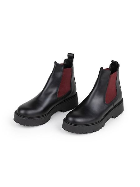 Anna Morellini Skórzane sztyblety "Adaria" w kolorze czarno-czerwonym rozmiar: 39. Czarne buty sportowe lifestyle Anna Morellini, bez wzorów, sportowe, bez zapięcia. Za 420.95 zł.