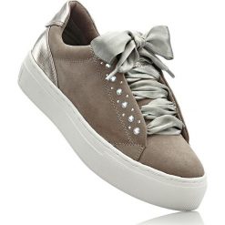 Sneakersy Marco Tozzi bonprix brunatny. Brązowe buty sportowe lifestyle bonprix, bez wzorów, z satyny, sportowe, bez zapięcia. Za 139.99 zł.
